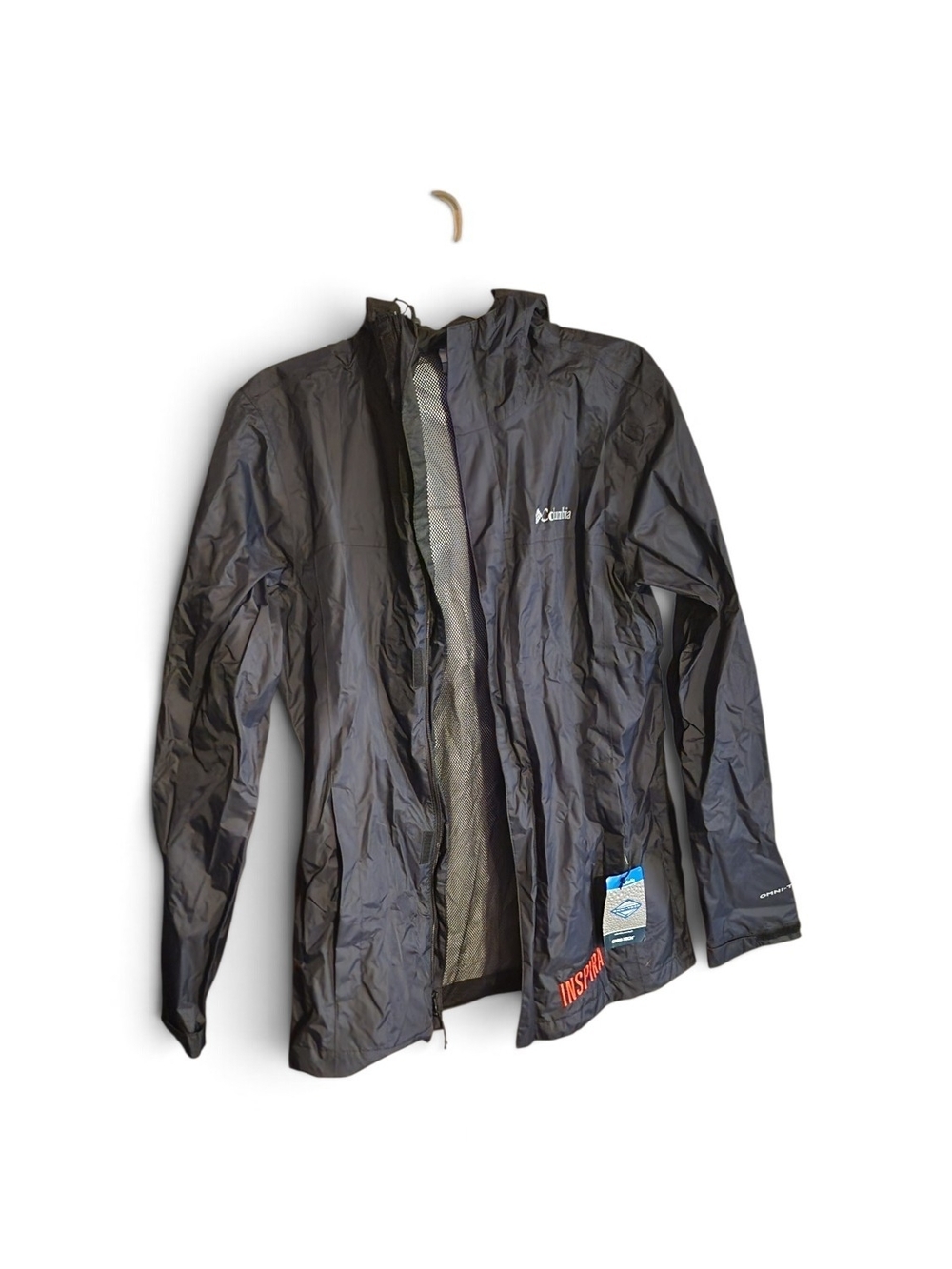 Columbia Men's Black Hooded Packable Rain Shell